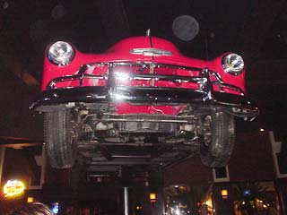 the red rotating car in Gulliver's Tavern